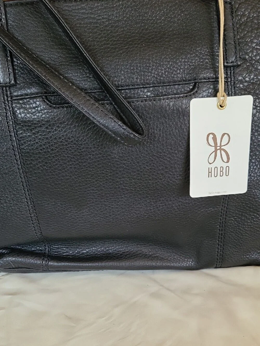 HOBO Black Pebbled Leather Shoulder Tote